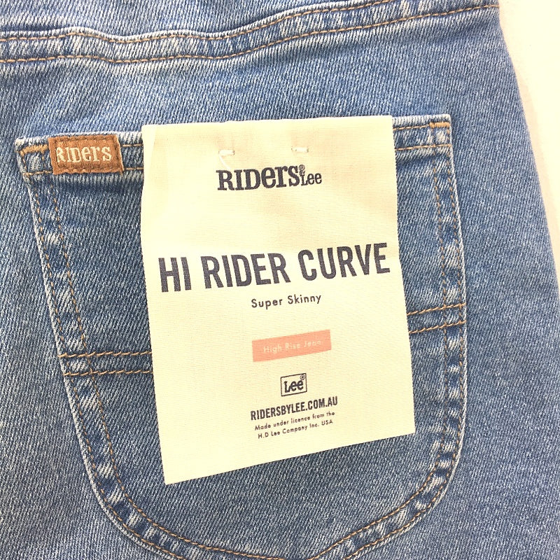 Riders by Lee Hi Rider Skinny Curve Blue Imagination Jeans Ladies Size AU 9 NEW
