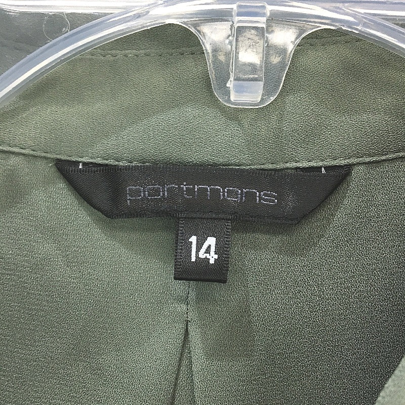 Portmans Macie Short Sleeve Collared Green Shirt Ladies Size AU 14 NEW