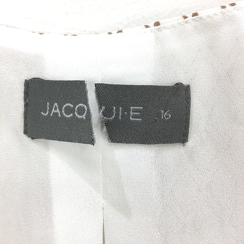 Jacqui E Elly V Neck Diamond Geo White Brown Blouse Ladies Size AU 16 NEW