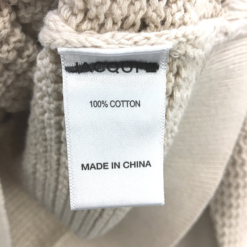 Jacqui E Adina Open Knit Beige Gold Button Mid Cardi Ladies Size Large NEW