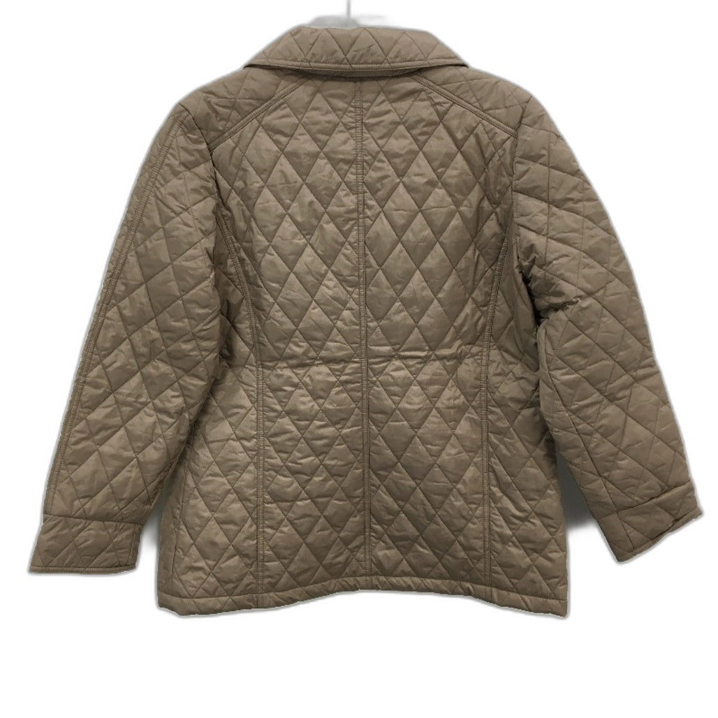 Jacqui E Collared Quilted Snap Button Brown Jacket Ladies Size AU 14 NEW