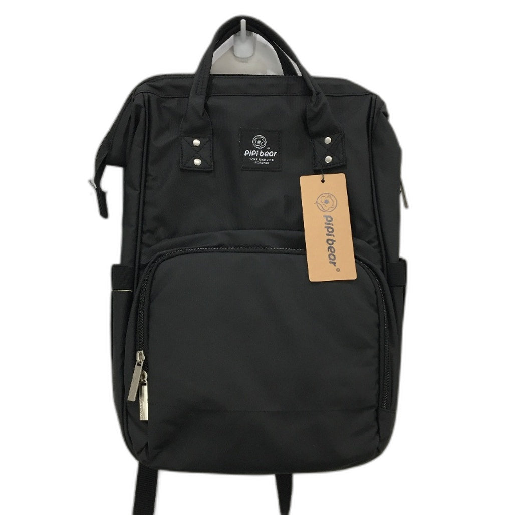 Pipi Bear Black Multi-functional Waterproof Baby Nappy Diaper Backpack NEW