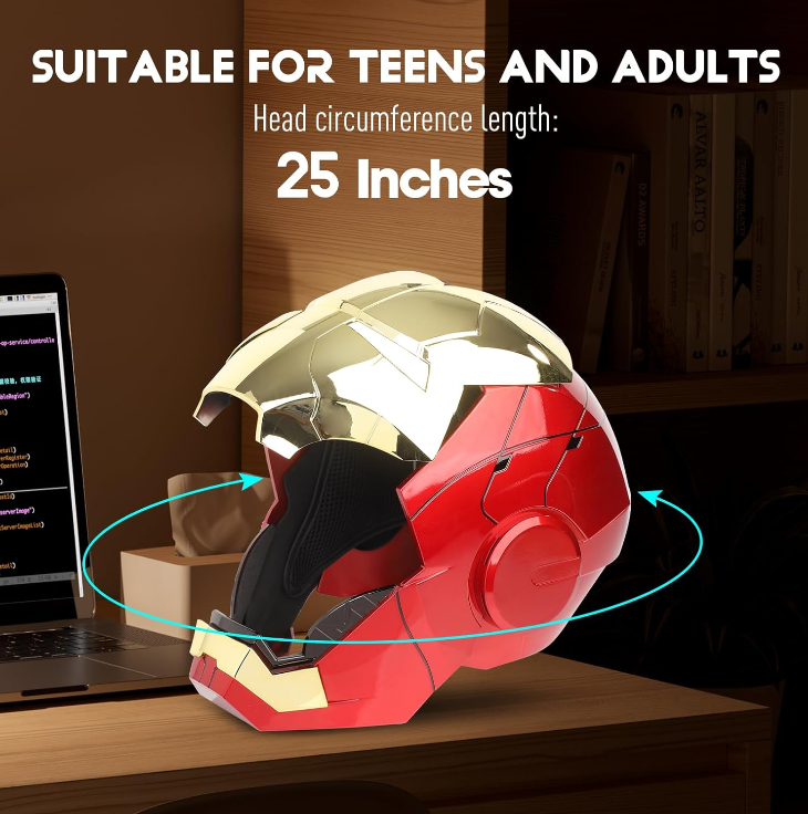 YONTYEQ Iron Hero Man Replica Helmet Mark V Voice Touch Remote