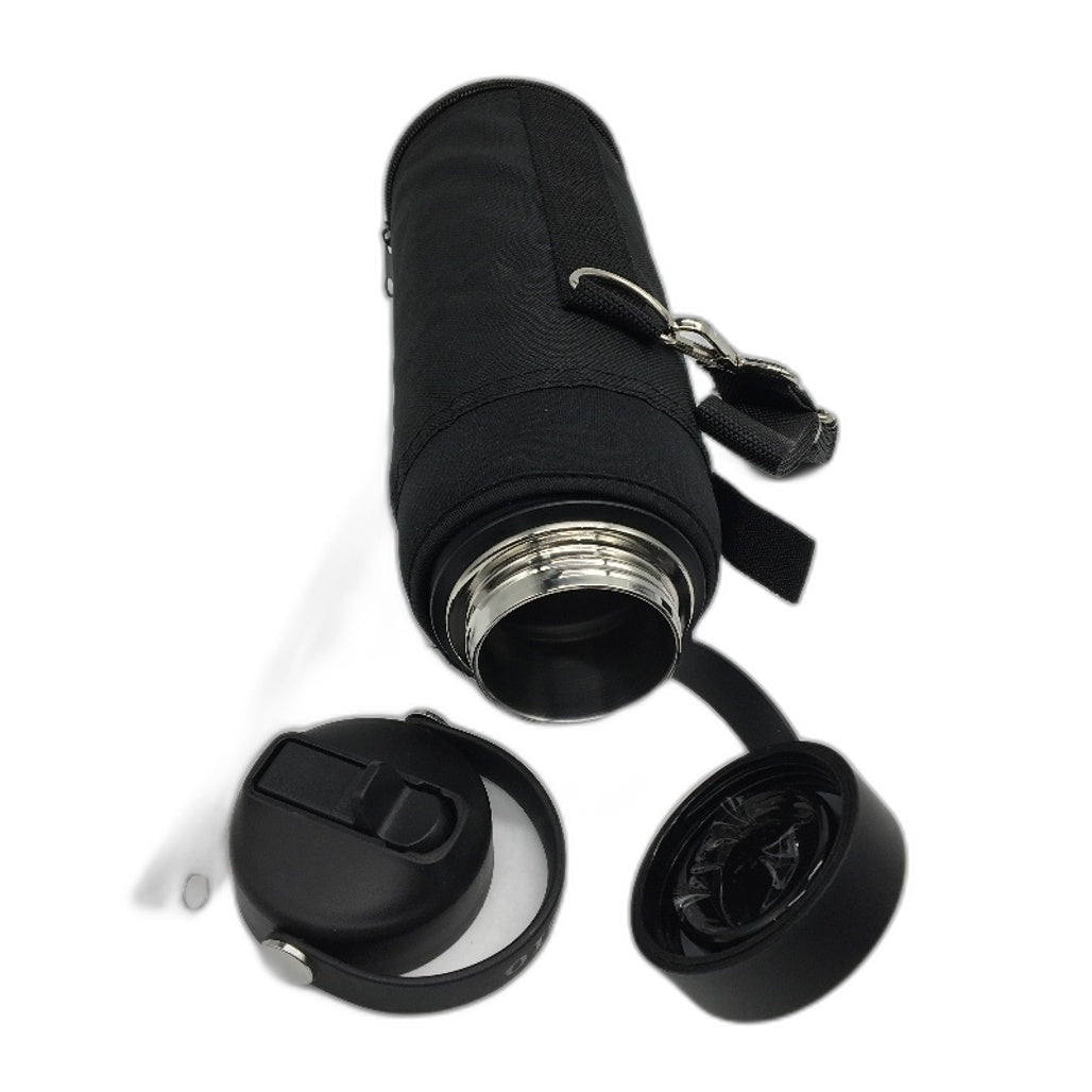 BUZIO Duet Series 40oz Lead Free Stainless Steel Water Bottle Black NEW