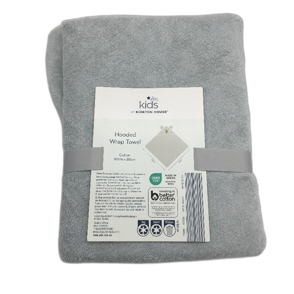 Kids By Kirkton House 2 Pack 100% Cotton Koala Soft Hooded Wrap Towels NEW