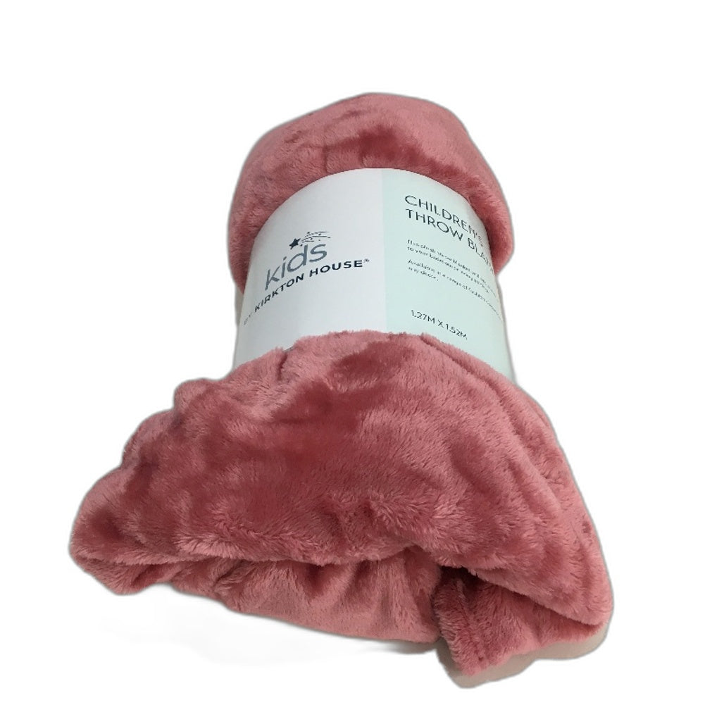 Kirkton House Super Soft Fleece Childrens Rose Pink Throw Blanket 1.27x1.52m NEW