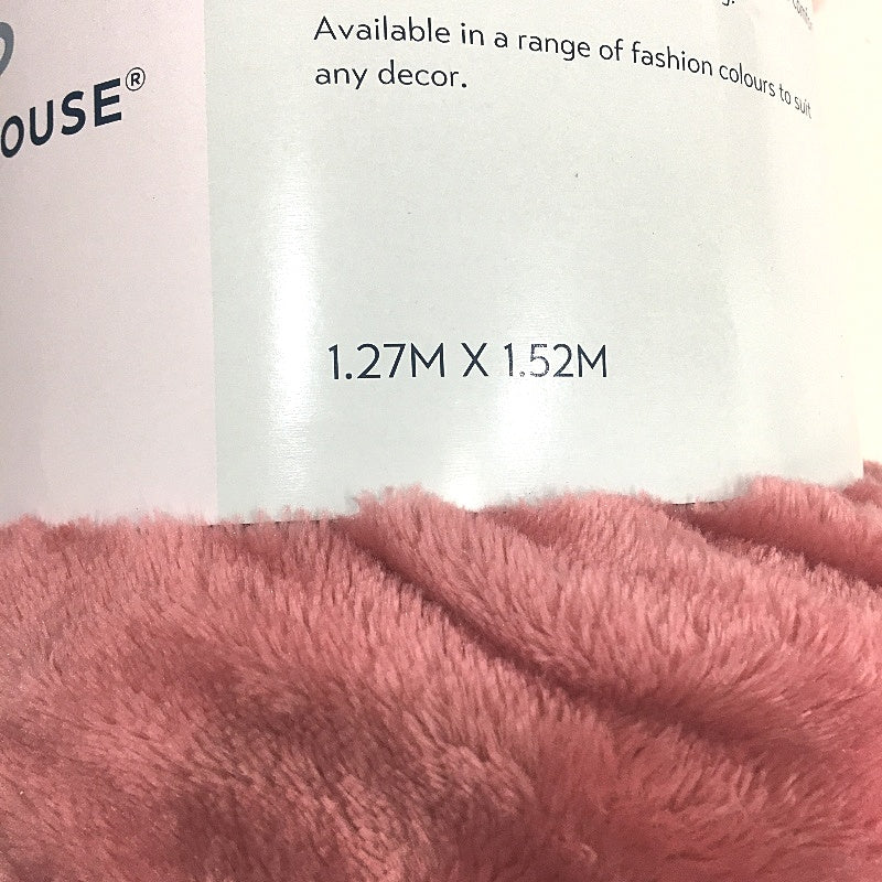 Kirkton House Super Soft Fleece Childrens Rose Pink Throw Blanket 1.27x1.52m NEW