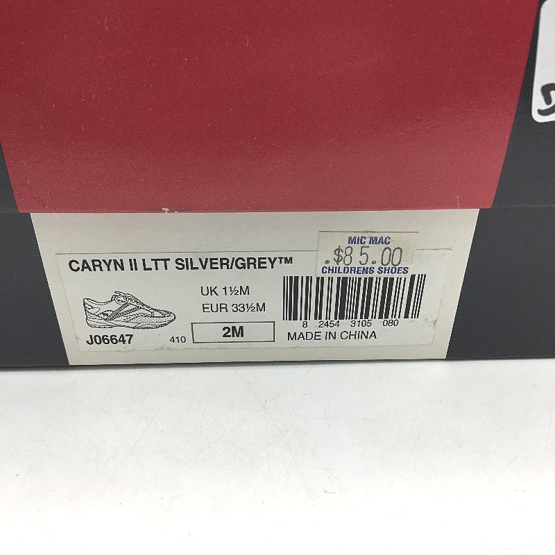 Tommy Hilfiger Caryn II Silver Grey Sneaker Shoe Youth Size US 2 EUR 33.5 NEW