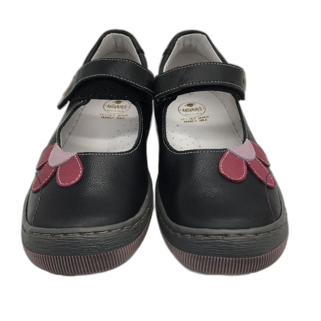 Andanines Leather Upper Black Kiss Rosa Girls Kids Shoe Size US 11 EUR 28 NEW