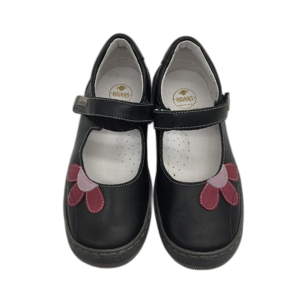 Andanines Leather Upper Black Kiss Rosa Girls Kids Shoe Size US 11 EUR 28 NEW