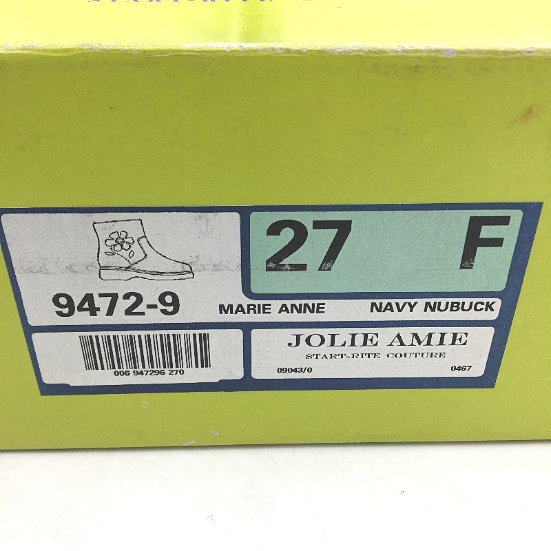 Jolie Amie Navy Nubuck Marie Anne Suede Leather Girls Boots Sz US 10.5 EU 27 NEW