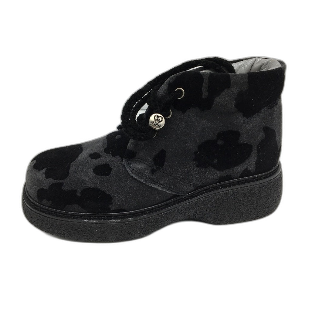 Jolie Amie Silly Moo Black Suede Leather Kids Boots Sz US 10.5 EUR 27 NEW