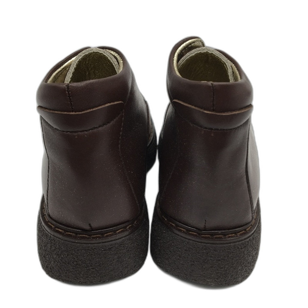 Jolie Amie Sambaru Brown Cow Print Leather Kids Boots Sz US 10.5 EUR 27 NEW