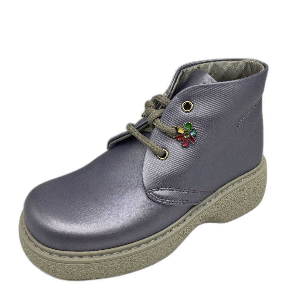 Jolie Amie Madeleine Lilac Satin Pearl Purple Kids Boots Sz US 9 EUR 25 NEW