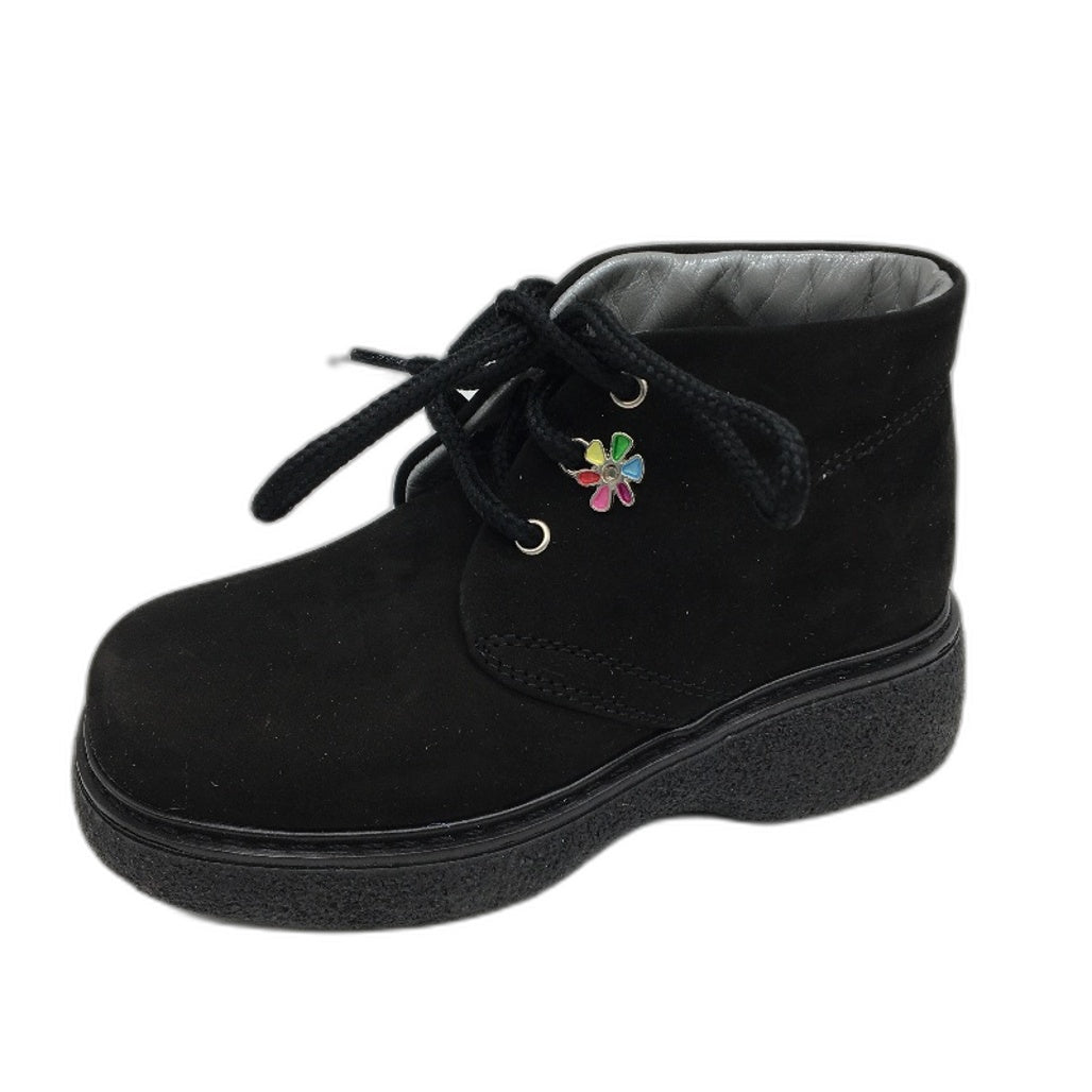 Jolie Amie Madeleine Black Suede Nubuck Kids Boots Sz US 9 EUR 25 NEW