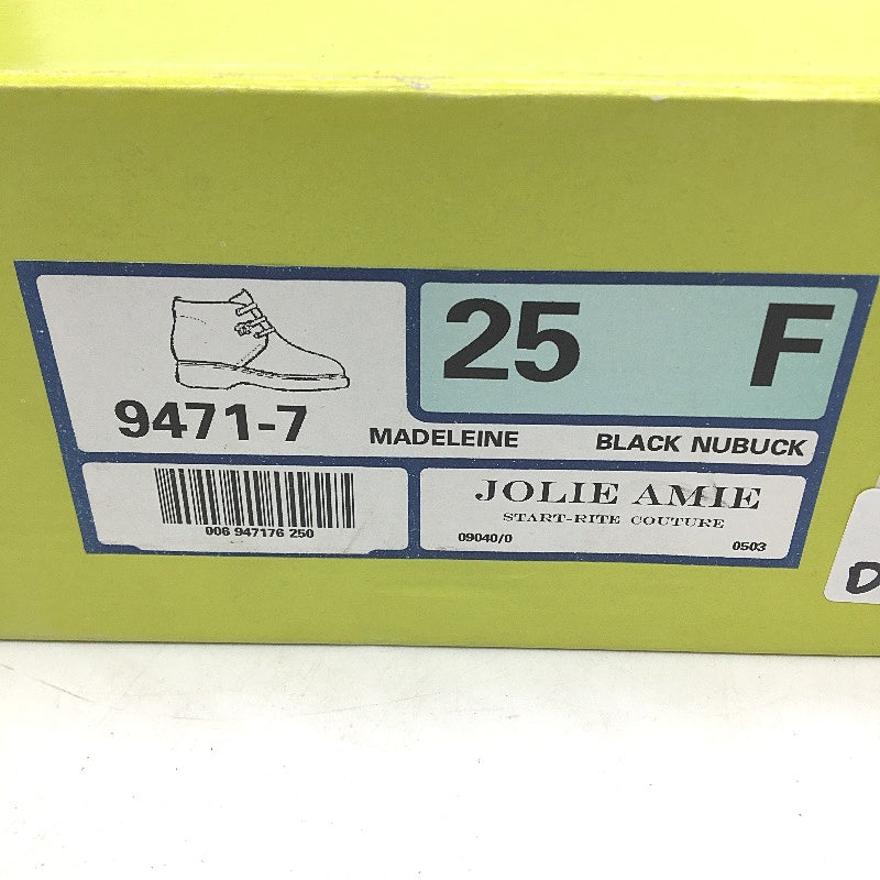 Jolie Amie Madeleine Black Suede Nubuck Kids Boots Sz US 9 EUR 25 NEW