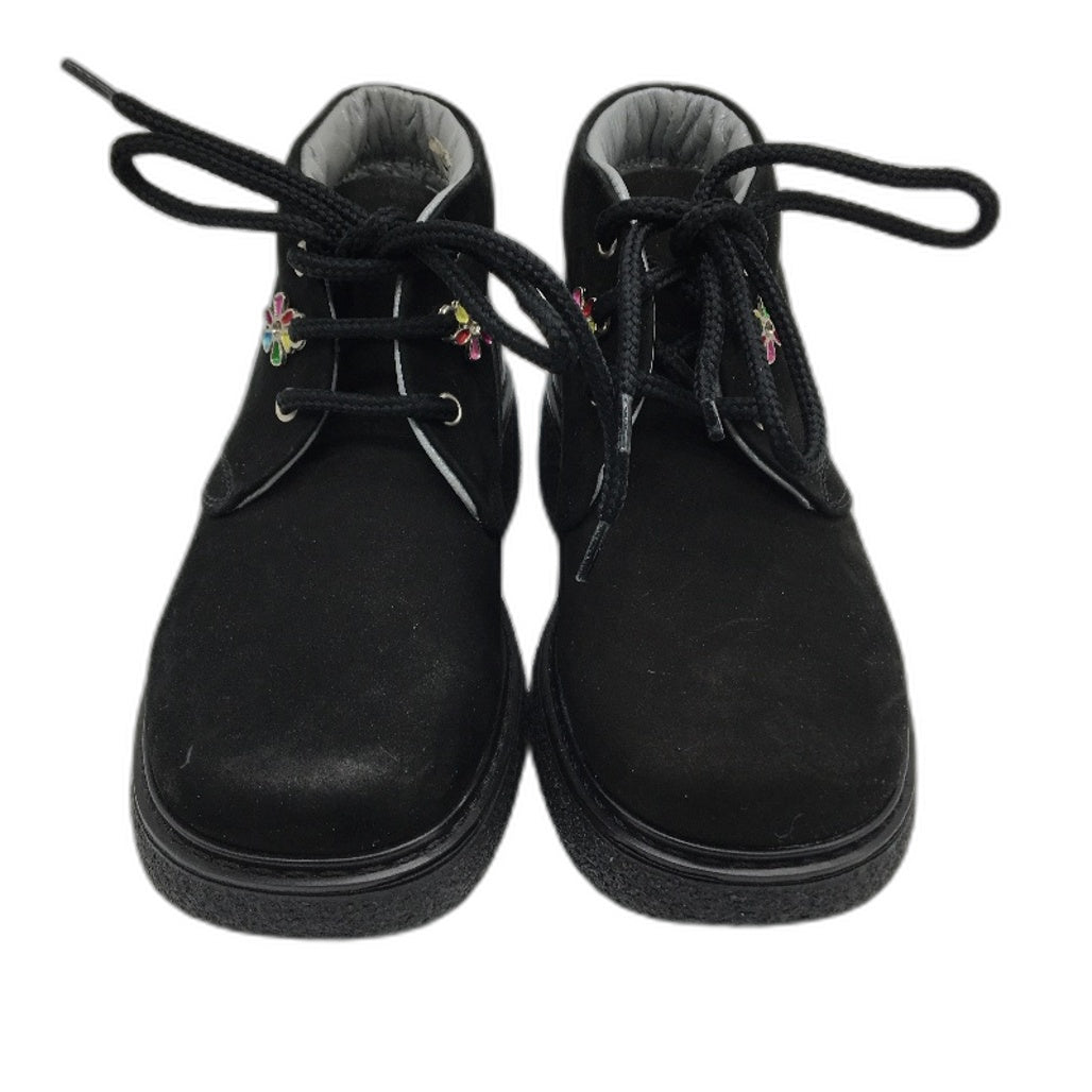 Jolie Amie Madeleine Black Suede Leather Kids Boots Sz US 10.5 EUR 27 NEW