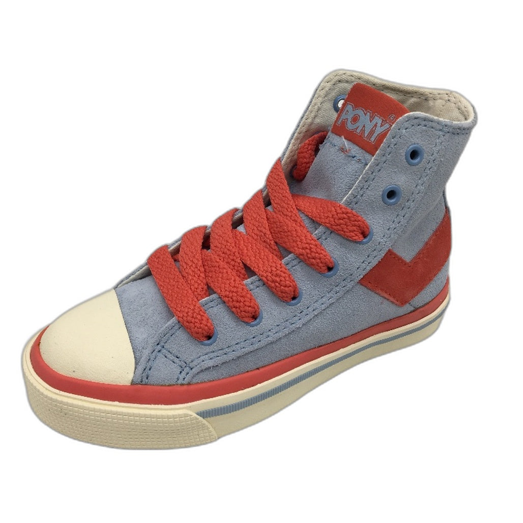 Pony Kids Blue Coral Suede Basketball Sneaker Shoe Size US 12 EUR 29.5 18cm NEW