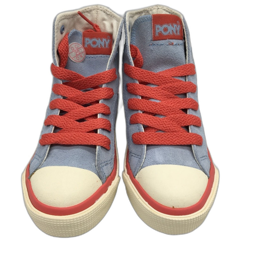 Pony Kids Blue Coral Suede Basketball Sneaker Shoe Size US 12 EUR 29.5 18cm NEW