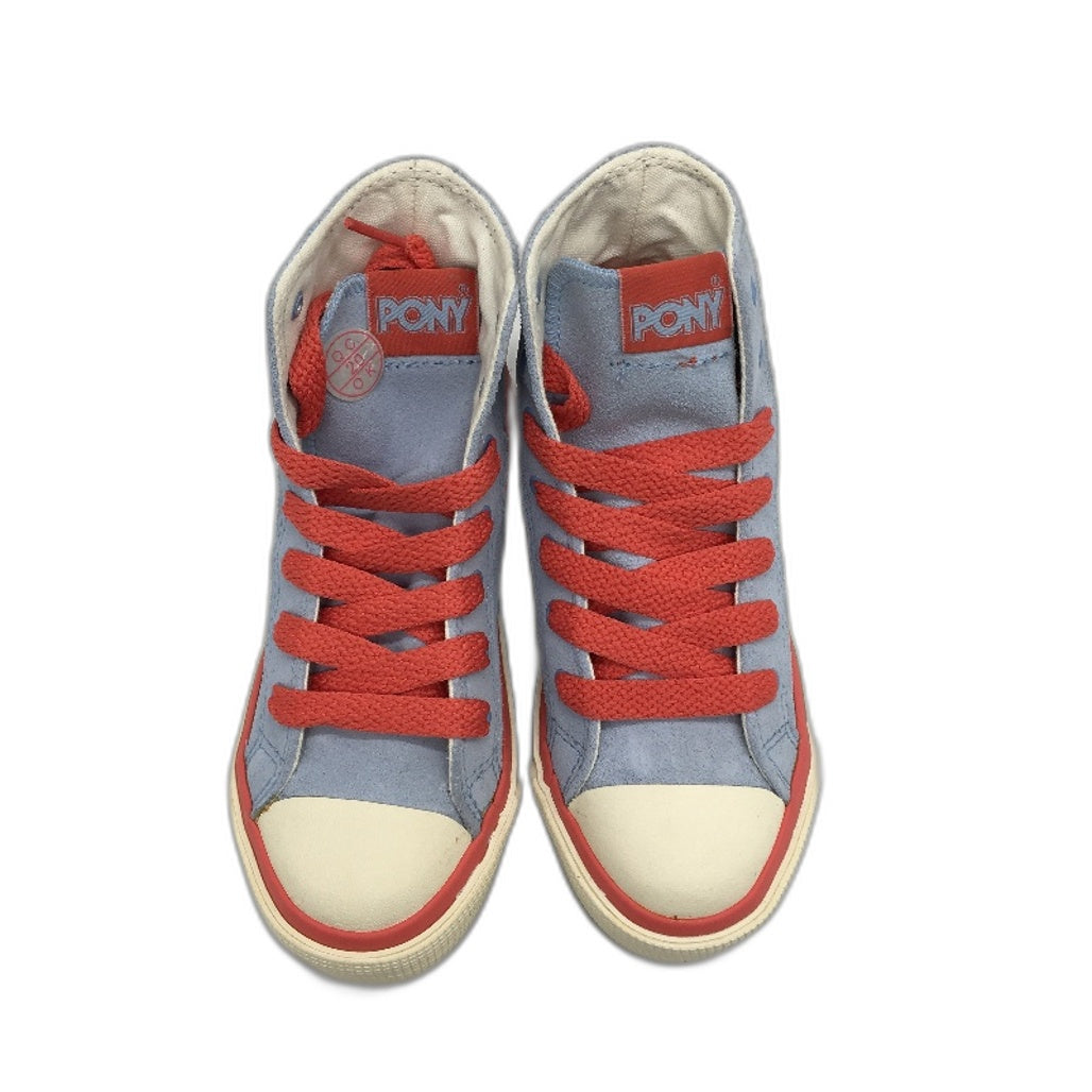 Pony Kids Blue Coral Suede Basketball Sneaker Shoe Size US 12 EUR 29.5 18cm NEW