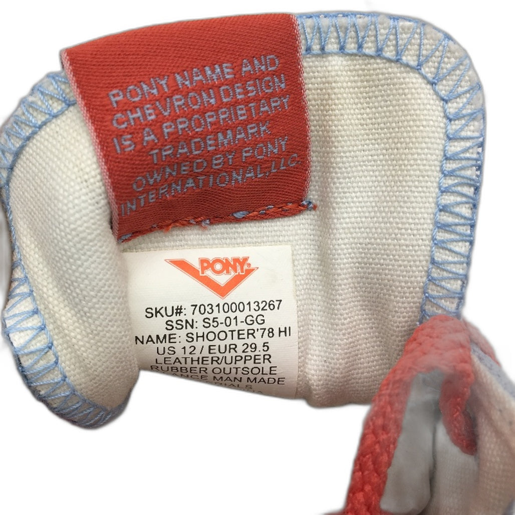 Pony Kids Blue Coral Suede Basketball Sneaker Shoe Size US 12 EUR 29.5 18cm NEW