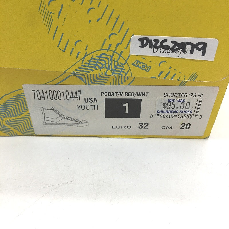 Pony Kids Blue Navy Canvas Basketball Sneaker Shoe Size US 1 EUR 32 20cm NEW