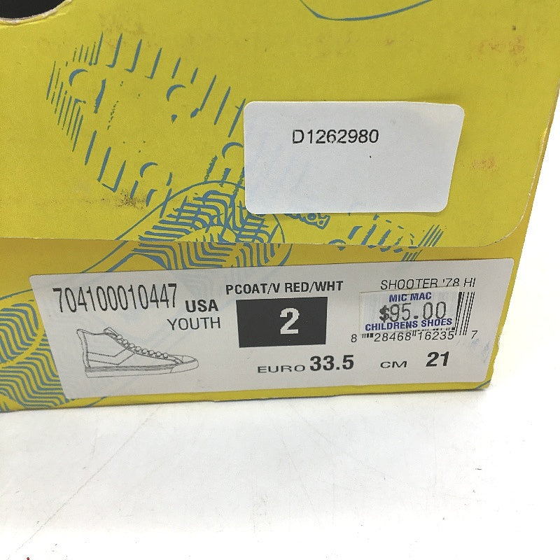 Pony Kids Blue Navy Canvas Basketball Sneaker Shoe Size US 2 EUR 33.5 21cm NEW