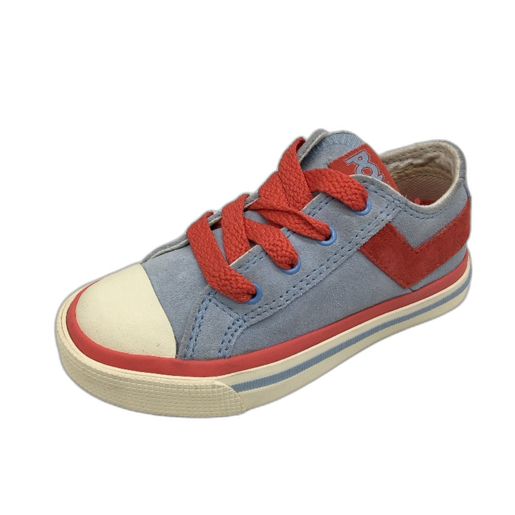 Pony Kids Blue Coral Shooter 78 Low Cut Suede Sneaker Child Sze US 10 EUR 27 NEW