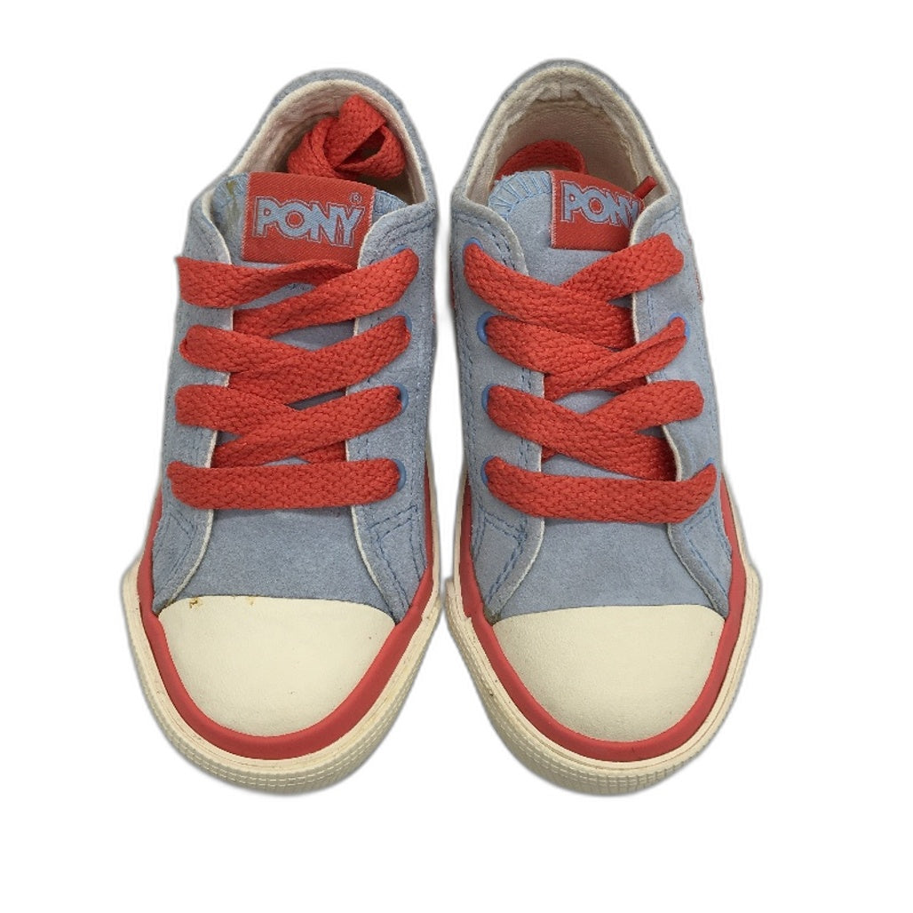 Pony Kids Blue Coral Shooter 78 Low Cut Suede Sneaker Child Sze US 10 EUR 27 NEW