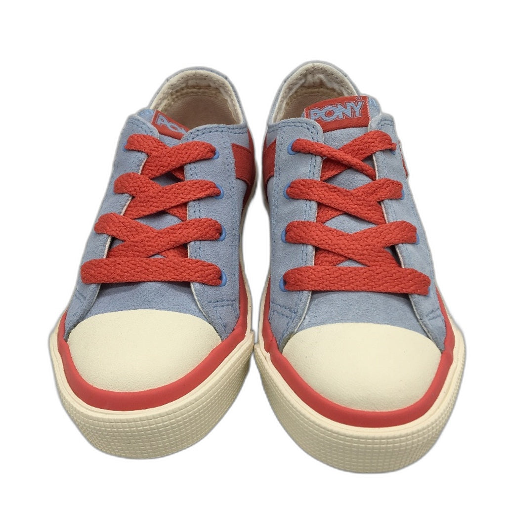 Pony Kids Blue Coral Shooter 78 Low Cut Suede Sneaker Child Sze US 13 EUR 31 NEW