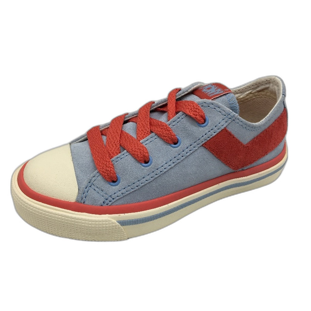 Pony Kids Blue Coral Shooter 78 Low Cut Suede Sneaker Youth Sze US 1 EUR 32 NEW