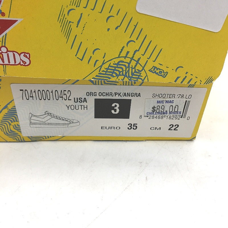 Pony Kids Orange Shooter 78 Low Cut Canvas Sneaker Youth Sze US 3 EUR 35 NEW