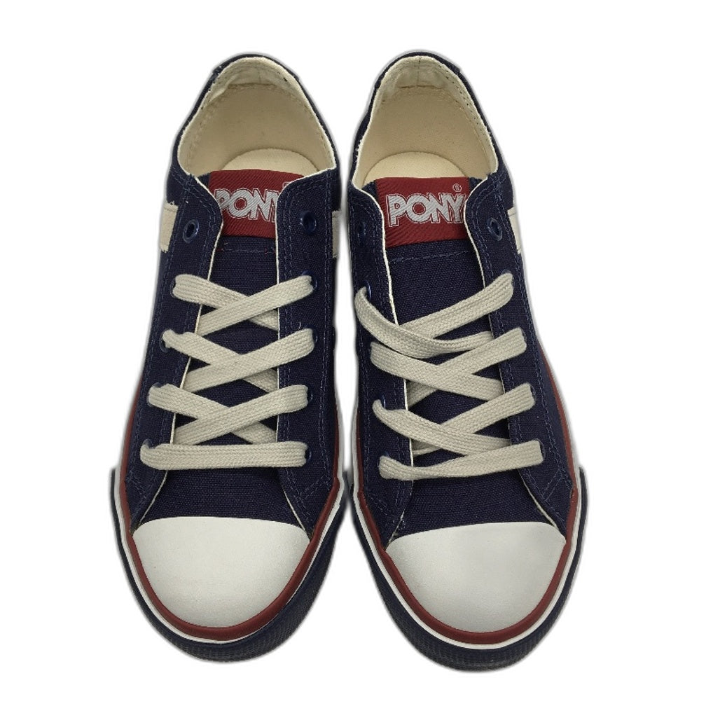 Pony Kids Navy Shooter 78 Low Cut Canvas Sneaker Youth Size US 6 EUR 38.5 NEW