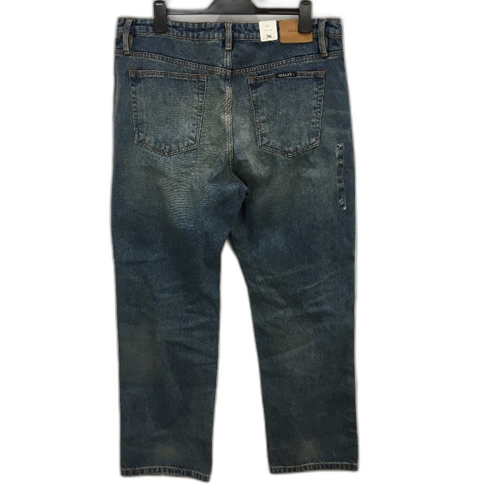 Rollas Ezy Torque Dark Vintage Indigo Denim Jeans Mens Size W36 L32 NEW