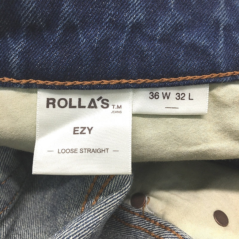 Rollas Ezy Torque Dark Vintage Indigo Denim Jeans Mens Size W36 L32 NEW