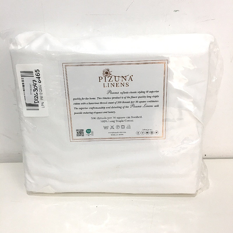 Pizuna 500 Thread Count Sateen White Single Fitted Sheet 100x200+40cm NEW