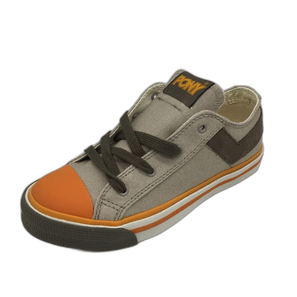 Pony Kids Grey Shooter 78 Low Cut Canvas Sneaker Youth Sze US 6 EUR 38.5 NEW