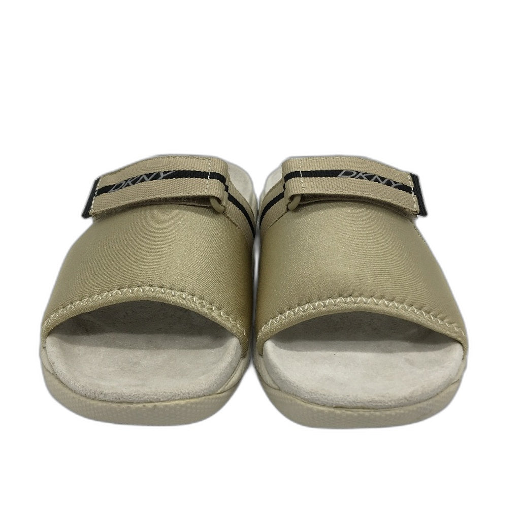 DKNY Mulberry Lycra Tea Beige Slide Slip On Sandal Shoe Ladies Size 7 NEW