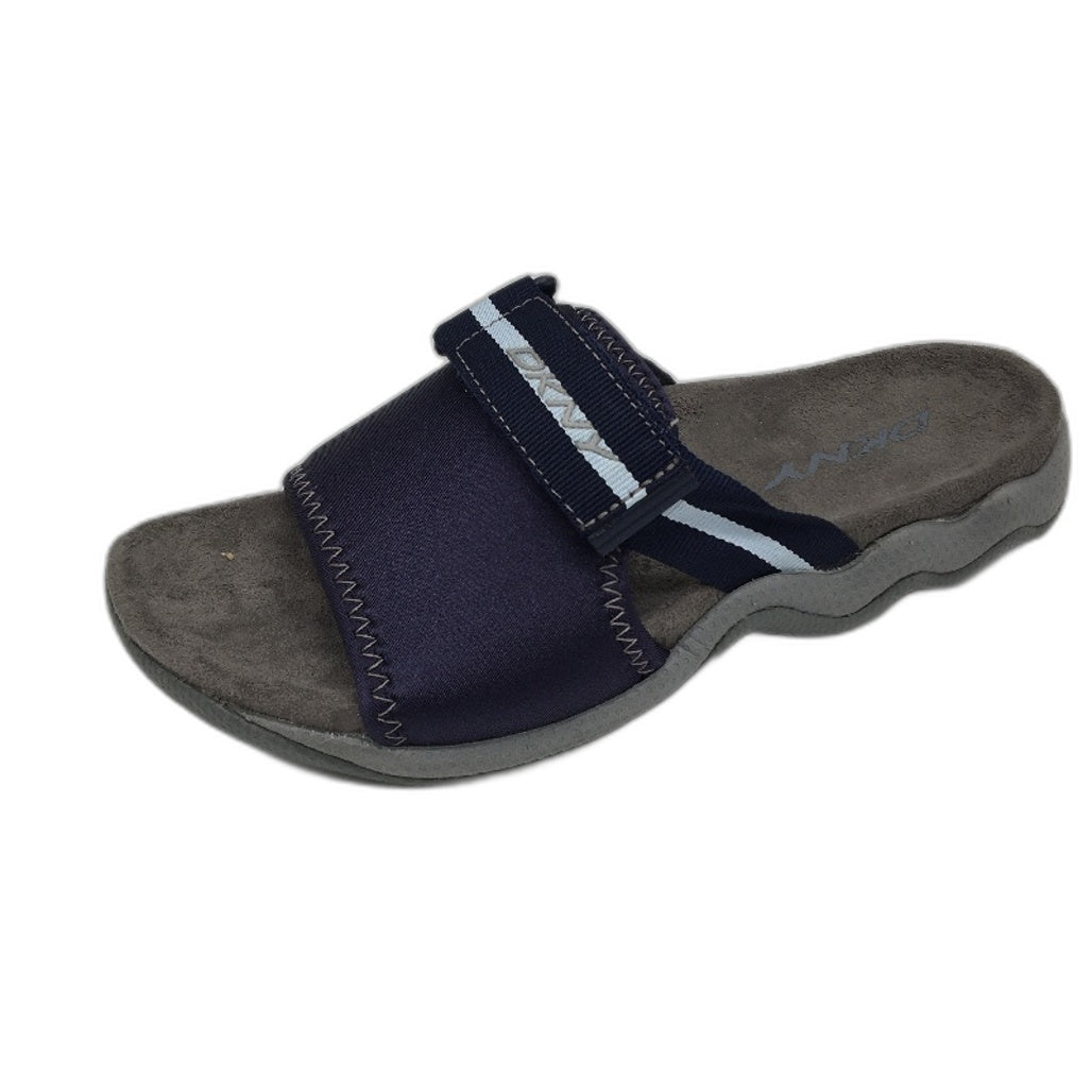 DKNY Mulberry Lycra Sapphire Navy Slide Slip On Sandal Shoe Ladies Size 5 NEW