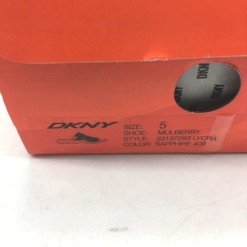 DKNY Mulberry Lycra Sapphire Navy Slide Slip On Sandal Shoe Ladies Size 5 NEW