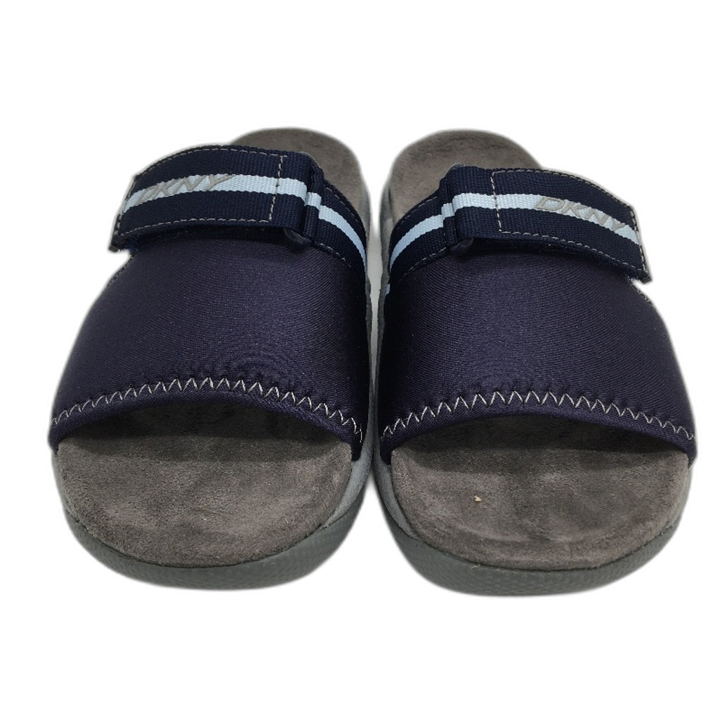 DKNY Mulberry Lycra Sapphire Navy Slide Slip On Sandal Shoe Ladies Size 6 NEW