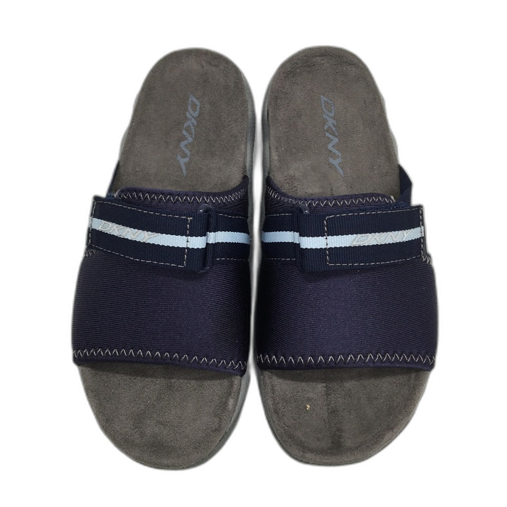 DKNY Mulberry Lycra Sapphire Navy Slide Slip On Sandal Shoe Ladies Size 6 NEW