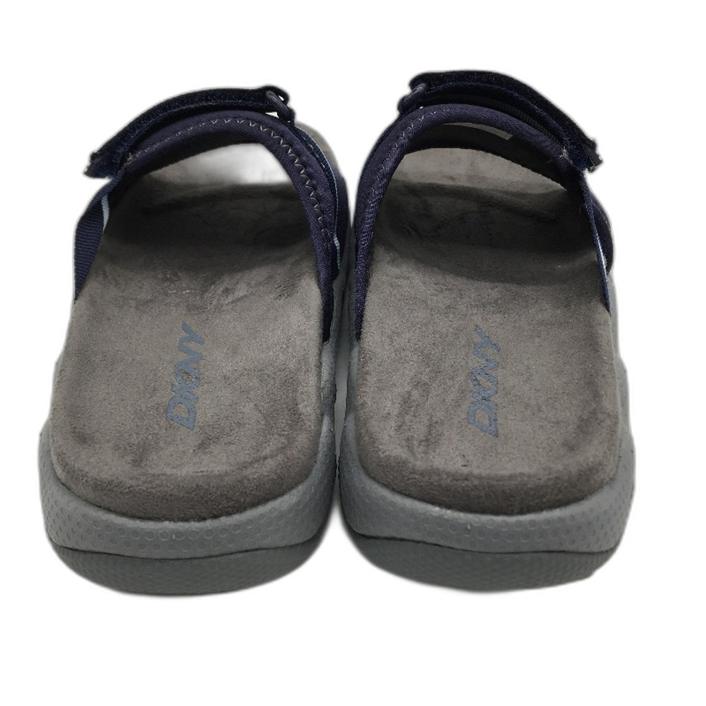 DKNY Mulberry Lycra Sapphire Navy Slide Slip On Sandal Shoe Ladies Size 6 NEW
