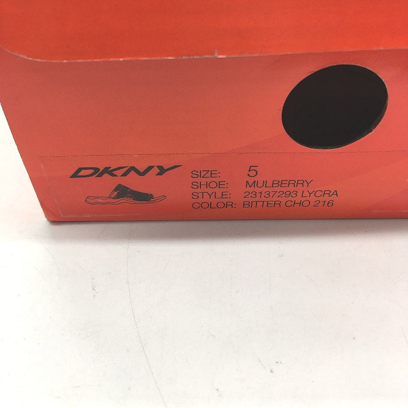 DKNY Mulberry Lycra Chocolate Brown Slide Slip On Sandal Shoe Ladies Size 5 NEW