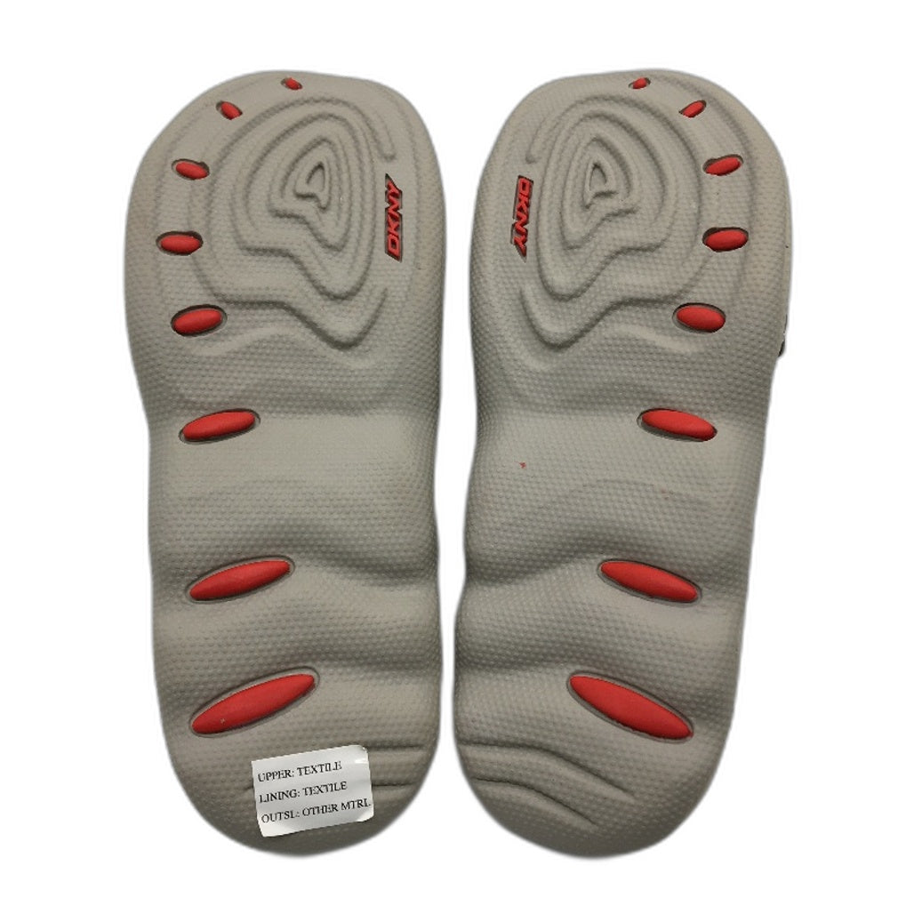 DKNY Mulberry Lycra Chocolate Brown Slide Slip On Sandal Shoe Ladies Size 7 NEW