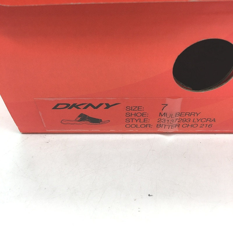 DKNY Mulberry Lycra Chocolate Brown Slide Slip On Sandal Shoe Ladies Size 7 NEW