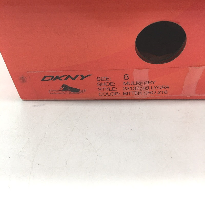 DKNY Mulberry Lycra Chocolate Brown Slide Slip On Sandal Shoe Ladies Size 8 NEW