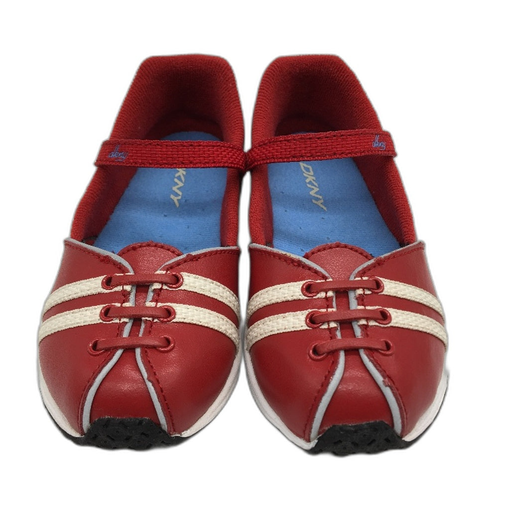 DKNY Flag Red Leather Casual Shoe Sneaker Style Toddler Kids Girls Size 10 NEW