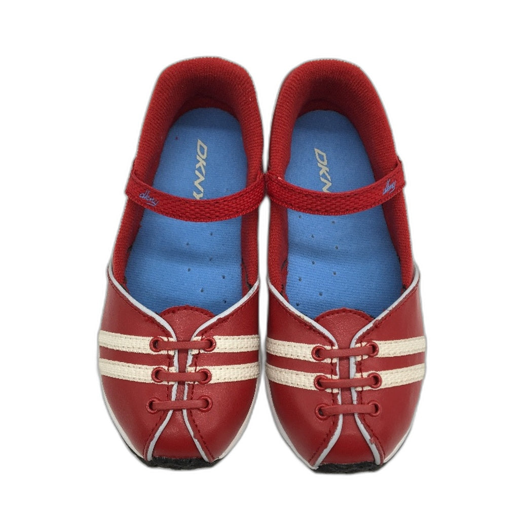 DKNY Flag Red Leather Casual Shoe Sneaker Style Toddler Kids Girls Size 10 NEW