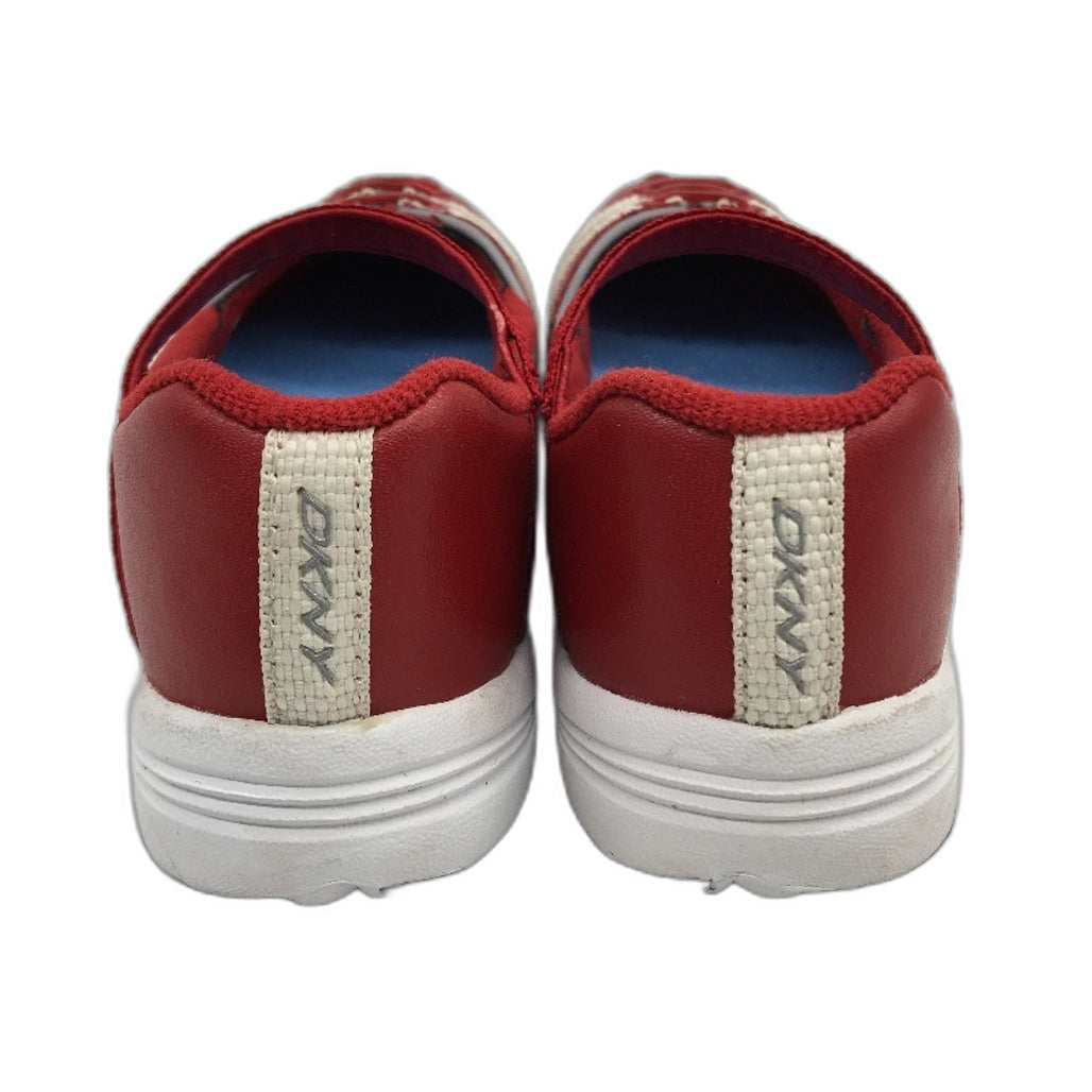 DKNY Flag Red Leather Casual Shoe Sneaker Style Toddler Kids Girls Size 10 NEW